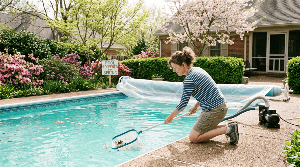 remise en route d'une piscine au printemps